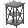 image:imageLavish Home Wooden End Table  Modern Style Sofa Side Table with XLeg Design and Two Shelves  Small Furniture for Living Room or Bedroom GrayGray  Set of 2