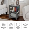 image:imageLavish Home Wooden End Table  Modern Style Sofa Side Table with XLeg Design and Two Shelves  Small Furniture for Living Room or Bedroom GrayGray  Set of 2