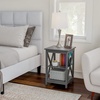image:imageLavish Home Wooden End Table  Modern Style Sofa Side Table with XLeg Design and Two Shelves  Small Furniture for Living Room or Bedroom GrayGrey