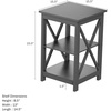 image:imageLavish Home Wooden End Table  Modern Style Sofa Side Table with XLeg Design and Two Shelves  Small Furniture for Living Room or Bedroom GrayGrey