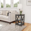 image:imageLavish Home Wooden End Table  Modern Style Sofa Side Table with XLeg Design and Two Shelves  Small Furniture for Living Room or Bedroom GrayGrey