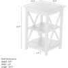 image:imageLavish Home Wooden End Table  Modern Style Sofa Side Table with XLeg Design and Two Shelves  Small Furniture for Living Room or Bedroom GrayWhite