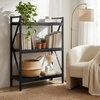 image:imageLavish Home 3 Tier Industrial Metal Bookshelf with Textured Storage Shelves