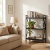 image:imageLavish Home 3 Tier Industrial Metal Bookshelf with Textured Storage Shelves