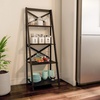 image:imageLavish Home 4Tier Ladder Bookshelf  Freestanding Shelved Bookcase with XBack Frame and Leaning Look  Display Shelves for Home or Office Black