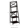 image:imageLavish Home 4Tier Ladder Bookshelf  Freestanding Shelved Bookcase with XBack Frame and Leaning Look  Display Shelves for Home or Office Black