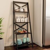 image:imageLavish Home 4Tier Ladder Bookshelf Set  Set of 2 Free Standing Wooden Living Room Shelves  Decorative Bookcases for Home and Office Black