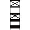 image:imageLavish Home 4Tier Ladder Bookshelf Set  Set of 2 Free Standing Wooden Living Room Shelves  Decorative Bookcases for Home and Office Black
