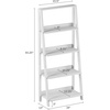 image:imageLavish Home 4Tier Ladder Bookshelf Set  Set of 2 Free Standing Wooden Living Room Shelves  Decorative Bookcases for Home and Office White