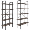 image:imageLavish Home 5 Tier Bookshelf wIndustrial Etagere Wooden Shelving Set of 2Set of 2