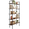 image:imageLavish Home 5 Tier Bookshelf wIndustrial Etagere Wooden Shelving Set of 2Single