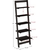 image:imageLavish Home 5Tier Ladder Shelf Narrow Leaning Bookshelf White 50Black
