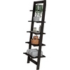 image:imageLavish Home 5Tier Ladder Shelf Narrow Leaning Bookshelf White 50Black