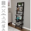 image:imageLavish Home 5Tier Ladder Shelf Narrow Leaning Bookshelf White 50Black