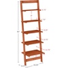 image:imageLavish Home 5Tier Ladder Shelf Narrow Leaning Bookshelf White 50Cherry