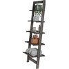 image:imageLavish Home 5Tier Ladder Shelf Narrow Leaning Bookshelf White 50Grey