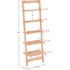 image:imageLavish Home 5Tier Ladder Shelf Narrow Leaning Bookshelf White 50Pickled Oak