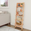 image:imageLavish Home 5Tier Ladder Shelf Narrow Leaning Bookshelf White 50Pickled Oak