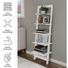 image:imageLavish Home 5Tier Ladder Shelf Narrow Leaning Bookshelf White 50White