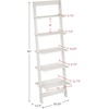 image:imageLavish Home 5Tier Ladder Shelf Narrow Leaning Bookshelf White 50White