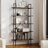 image:imageLavish Home 5 Tier Bookshelf wIndustrial Etagere Wooden Shelving Set of 2Single