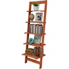 image:imageLavish Home 5Tier Ladder Shelf Narrow Leaning Bookshelf White 50Cherry