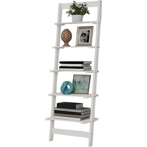 image:imageLavish Home 5Tier Ladder Shelf Narrow Leaning Bookshelf White 50White