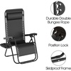 image:imageLavish Home Set of 2 ZeroGravity Chairs  Folding Patio Furniture  Outdoor Recliners with Side Table CupPhone Holder and Chair Pillow Black