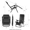 image:imageLavish Home Set of 2 ZeroGravity Chairs  Folding Patio Furniture  Outdoor Recliners with Side Table CupPhone Holder and Chair Pillow Black