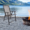 image:imagePure Garden Folding Camping Chairs  Set of 2 Lawn Chairs with Textilene Fabric and Bungee Suspension  Portable Lounge Seats for Adults NavyGrey