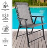 image:imagePure Garden Folding Camping Chairs  Set of 2 Lawn Chairs with Textilene Fabric and Bungee Suspension  Portable Lounge Seats for Adults NavyGrey