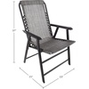 image:imagePure Garden Folding Camping Chairs  Set of 2 Lawn Chairs with Textilene Fabric and Bungee Suspension  Portable Lounge Seats for Adults NavyGrey