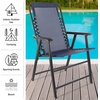image:imagePure Garden Folding Camping Chairs  Set of 2 Lawn Chairs with Textilene Fabric and Bungee Suspension  Portable Lounge Seats for Adults NavyNavy