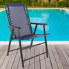 image:imagePure Garden Folding Camping Chairs  Set of 2 Lawn Chairs with Textilene Fabric and Bungee Suspension  Portable Lounge Seats for Adults NavyNavy