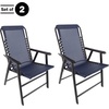 image:imagePure Garden Folding Camping Chairs  Set of 2 Lawn Chairs with Textilene Fabric and Bungee Suspension  Portable Lounge Seats for Adults NavyNavy