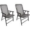 image:imagePure Garden Folding Camping Chairs  Set of 2 Lawn Chairs with Textilene Fabric and Bungee Suspension  Portable Lounge Seats for Adults NavyGrey