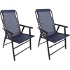 image:imagePure Garden Folding Camping Chairs  Set of 2 Lawn Chairs with Textilene Fabric and Bungee Suspension  Portable Lounge Seats for Adults NavyNavy