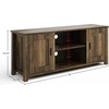 image:imageLavish Home 65inch TV Stand  2Door Entertainment Center Adjustable Media Console Shelves Cable Management and Farmhouse Style Gray WoodgrainBrown Woodgrain