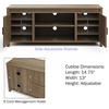 image:imageLavish Home 65inch TV Stand  2Door Entertainment Center Adjustable Media Console Shelves Cable Management and Farmhouse Style Gray WoodgrainBrown Woodgrain