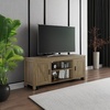 image:imageLavish Home 65inch TV Stand  2Door Entertainment Center Adjustable Media Console Shelves Cable Management and Farmhouse Style Gray WoodgrainGray Woodgrain