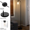 image:imageLavish Home Floor Lamp  65InchTall Modern Floor Lamp with Glass Shade and LED Edison Bulb  Bedroom Home Office or Living Room Decor BlackBlack
