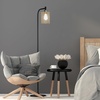 image:imageLavish Home Floor Lamp  65InchTall Modern Floor Lamp with Glass Shade and LED Edison Bulb  Bedroom Home Office or Living Room Decor BlackBlack