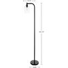 image:imageLavish Home Floor Lamp  65InchTall Modern Floor Lamp with Glass Shade and LED Edison Bulb  Bedroom Home Office or Living Room Decor BlackBlack