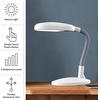 image:imageLavish Home LED Desk Lamp  Sunlight Lamp with Adjustable Gooseneck Arm  Home and Office Desk Lamps Great for Reading and Crafting White