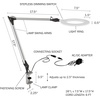 image:imageLavish Home Swing Arm Architect Task Lamp with Clamp LED Ring LightStepless DimmingHigh CRI 95Eye Friendly Light for Reading Drafting amp OfficeMetal Clamp