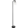image:imageLavish Home Floor Lamp  65InchTall Modern Floor Lamp with Glass Shade and LED Edison Bulb  Bedroom Home Office or Living Room Decor BlackBlack