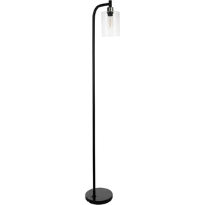 image:imageLavish Home Floor Lamp  65InchTall Modern Floor Lamp with Glass Shade and LED Edison Bulb  Bedroom Home Office or Living Room Decor BlackBlack