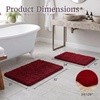 image:image2 Piece Bathroom Rug Set  32x21 Inch and 24x17 Inch Memory Foam Bath Mats with Chenille Shag Top for Stylish Bathroom Decor  Machine Washable Bath Rugs Set of 2 by Bedford Home Burgundy