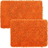 image:image2 Piece Bathroom Rug Set  32x21 Inch and 24x17 Inch Memory Foam Bath Mats with Chenille Shag Top for Stylish Bathroom Decor  Machine Washable Bath Rugs Set of 2 by Lavish Home Orange