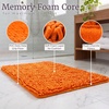 image:image2 Piece Bathroom Rug Set  32x21 Inch and 24x17 Inch Memory Foam Bath Mats with Chenille Shag Top for Stylish Bathroom Decor  Machine Washable Bath Rugs Set of 2 by Lavish Home Orange